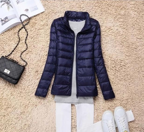 White Duck Down Ultra Light Jackets Women Autumn Winter Down Jacket Coat Female Zip Pocket Parkas