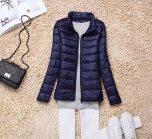 White Duck Down Ultra Light Jackets Women Autumn Winter Down Jacket Coat Female Zip Pocket Parkas