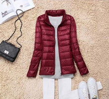 Load image into Gallery viewer, White Duck Down Ultra Light Jackets Women Autumn Winter Down Jacket Coat Female Zip Pocket Parkas