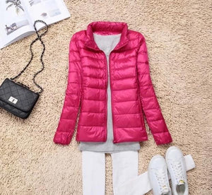 White Duck Down Ultra Light Jackets Women Autumn Winter Down Jacket Coat Female Zip Pocket Parkas
