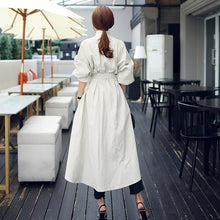 Load image into Gallery viewer, Autumn Winter Trench Coat For Women Stand Collar High Waist Lace Up Women&#39;s Windbreakers