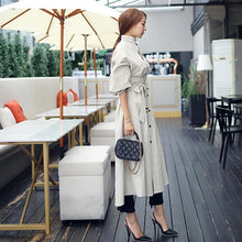 Load image into Gallery viewer, Autumn Winter Trench Coat For Women Stand Collar High Waist Lace Up Women&#39;s Windbreakers
