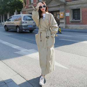 Women Holiday Comfortable Loose Trench Coat Professional Temperament Solid Girls Warm Outdoor Long Trench