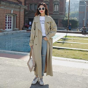 Women Holiday Comfortable Loose Trench Coat Professional Temperament Solid Girls Warm Outdoor Long Trench