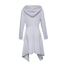 Load image into Gallery viewer, Trench Coat Women Winter Thicken Fleece Warm Goth Asymmetric Long Overcoat Hooded Street Casual Outerwear