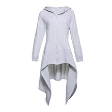 Load image into Gallery viewer, Trench Coat Women Winter Thicken Fleece Warm Goth Asymmetric Long Overcoat Hooded Street Casual Outerwear