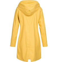 Load image into Gallery viewer, Women Long Sleeve Hooded Raincoat Windbreaker Ladies Casual Solid Outdoor Waterproof Trench Coats