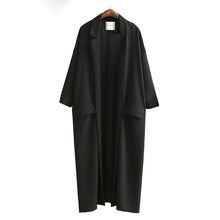 Load image into Gallery viewer, 2019 Loose Women&#39;s Windbreaker Spring Casual Turn-down Collar Pockets Black Thin Coat Jacket Female Outwear