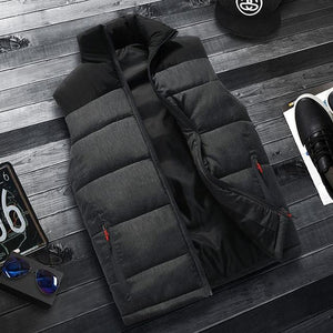 Mens Jackets Sleeveless Vest Winter Men's Warm Down Vest Homme Casual Thicken Waistcoat
