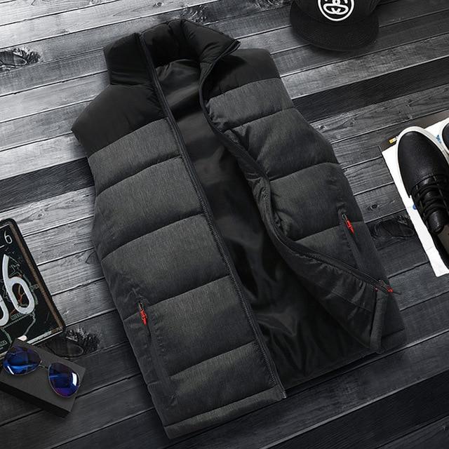 Mens Jackets Sleeveless Vest Winter Men's Warm Down Vest Homme Casual Thicken Waistcoat