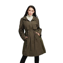 Load image into Gallery viewer, 2019 Women Spring Jacket Windbreaker Jacket Drawstring Hem Long Sleeves Hooded Coat Spring Lightweight Windbreaker