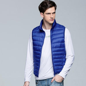 Winter New Men White Duck Down Vest Ultralight Sleeveless Vest Jacket