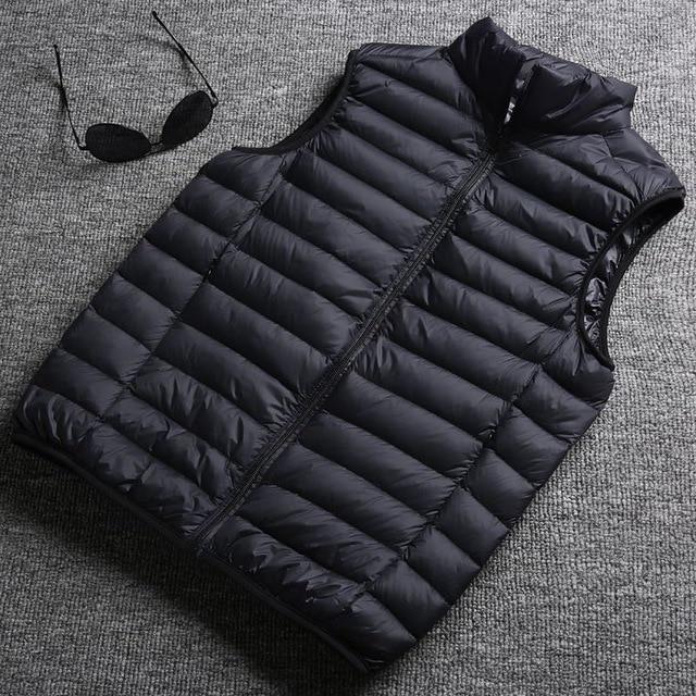 Winter New Men White Duck Down Vest Ultralight Sleeveless Vest Jacket