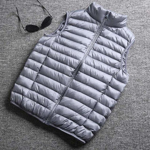 Winter New Men White Duck Down Vest Ultralight Sleeveless Vest Jacket