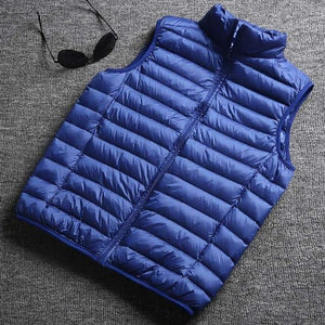 Winter New Men White Duck Down Vest Ultralight Sleeveless Vest Jacket