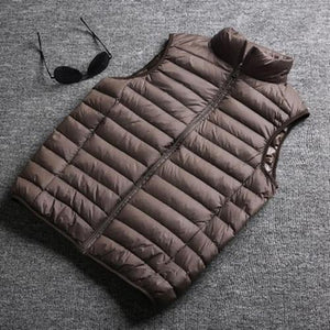 Winter New Men White Duck Down Vest Ultralight Sleeveless Vest Jacket