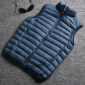 Winter New Men White Duck Down Vest Ultralight Sleeveless Vest Jacket