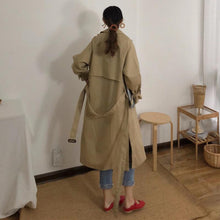 Load image into Gallery viewer, Spring Autumn Korea Style Waist Belt Loose Khaki Color Trench Female Casual Elegant Soft Long Coat