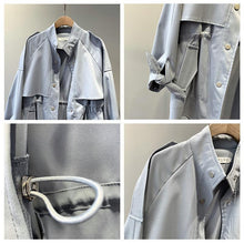 Load image into Gallery viewer, Spring Women Trench Coat Single Breasted Loose Elastic Waist Korean Casual Long Coat Female Tops