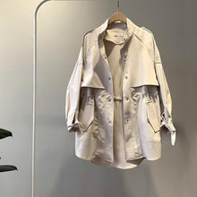 Load image into Gallery viewer, Spring Women Trench Coat Single Breasted Loose Elastic Waist Korean Casual Long Coat Female Tops