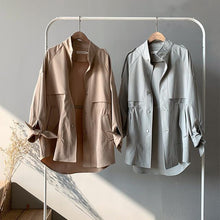 Load image into Gallery viewer, Spring Women Trench Coat Single Breasted Loose Elastic Waist Korean Casual Long Coat Female Tops