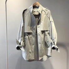 Load image into Gallery viewer, Spring Women Trench Coat Single Breasted Loose Elastic Waist Korean Casual Long Coat Female Tops