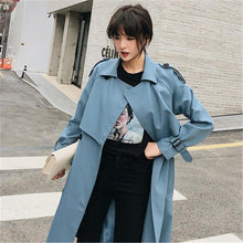 Load image into Gallery viewer, 2019 Windbreaker Female Spring Autumn Leisure Chic Loose Ladies Harbor Wind Long Trench Coat