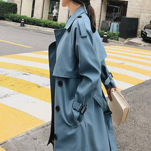 Load image into Gallery viewer, 2019 Windbreaker Female Spring Autumn Leisure Chic Loose Ladies Harbor Wind Long Trench Coat