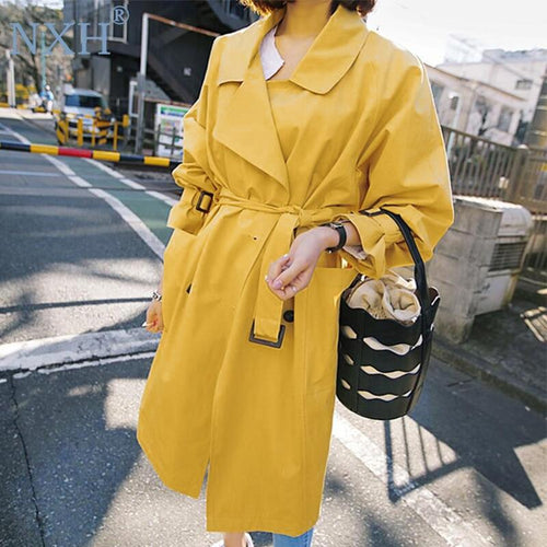 2018 Spring Fall Windbreaker Women Trench Coat Girl Students Long Casual Trenches Outwear Overcoat