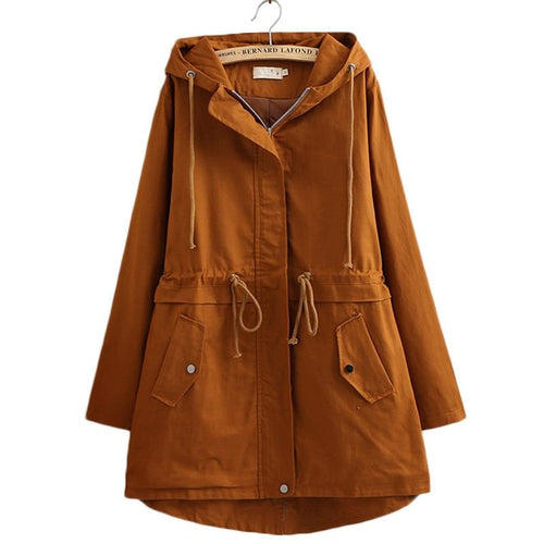 2019 Female Windbreaker Coats Long Hooded Outerwear Loose Spring Autumn Trench Coat Women Tops