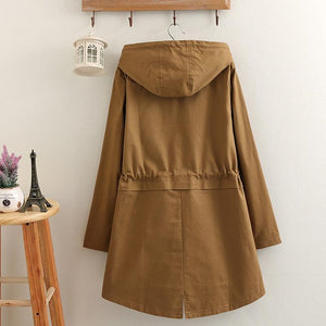 2019 Female Windbreaker Coats Long Hooded Outerwear Loose Spring Autumn Trench Coat Women Tops