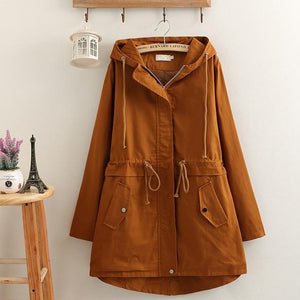 2019 Female Windbreaker Coats Long Hooded Outerwear Loose Spring Autumn Trench Coat Women Tops