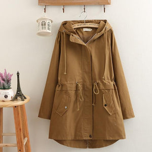 2019 Female Windbreaker Coats Long Hooded Outerwear Loose Spring Autumn Trench Coat Women Tops