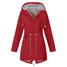 Load image into Gallery viewer, Women 2019 Solid Rain Jacket Outdoor Jackets Waterproof Hooded Raincoat