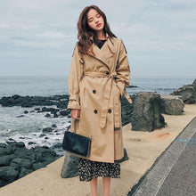 Load image into Gallery viewer, 2019 Women Trench Coat Long Double-Breasted Belt Khaki Office Lady Clothing Autumn Spring Outerwear Quality