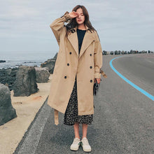 Load image into Gallery viewer, 2019 Women Trench Coat Long Double-Breasted Belt Khaki Office Lady Clothing Autumn Spring Outerwear Quality