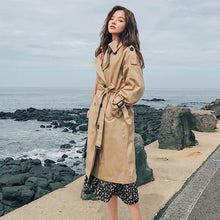 Load image into Gallery viewer, 2019 Women Trench Coat Long Double-Breasted Belt Khaki Office Lady Clothing Autumn Spring Outerwear Quality