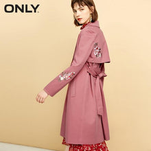 Load image into Gallery viewer, Women&#39;s Double-breasted Lapel Medium Length Embroidered Wind Coat