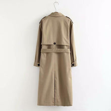 Load image into Gallery viewer, Women Casual Solid Color Double Breasted Outwear Sashes Office Coat Chic Epaulet Design Long Trench