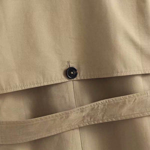 Women Casual Solid Color Double Breasted Outwear Sashes Office Coat Chic Epaulet Design Long Trench