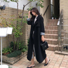 Load image into Gallery viewer, Spring Autumn Maxi Long Women&#39;s Loose Trench Coat With Belt Khaki Korean Style Windbreaker Outwear